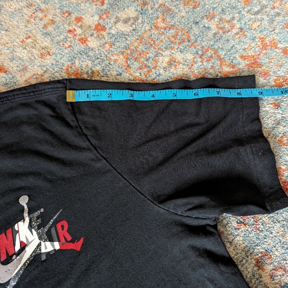 Nike Air Jordan M Jumpman Classics Mash-up Tee Black Red Colorblock ShortSleeve - Picture 11 of 11